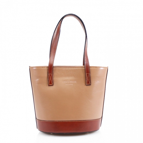 Damska kozena kabelka VP Bucket Style Bag taupe+tan.JPG