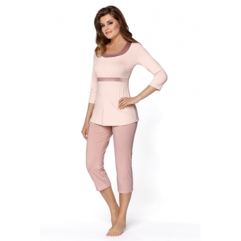 Dámske pyžamko Babella MEGAN s 3-4 dĺžkou-Wmoda-krémovo-púdrová-1.jpg